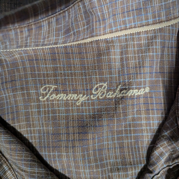 Tommy Bahama Men's Size XL Brown Beige Blue Striped Long Sleeve Button Up Shirt - Picture 6 of 14